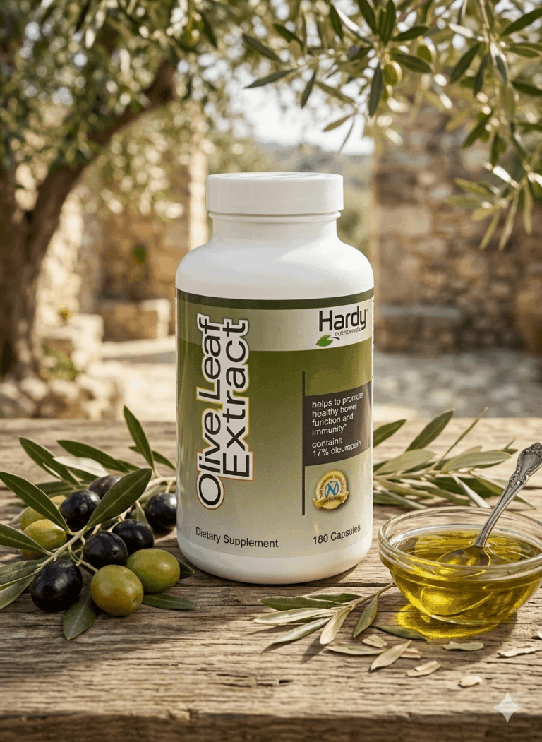 OLIVE LEAF EXTRACT מיצוי עלי זית קליני – 17% אולאירופין 180 כמוסות Hardy Nutritionals