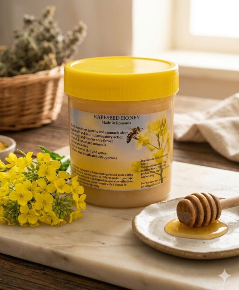 🌼 דבש לפתית Rapeseed – הדבש הלבן של הרי הקרפטים - אורגני ללא תעודה