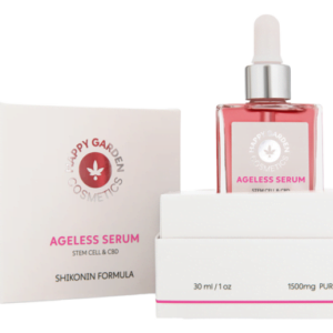 AGELESS SERUM סרום אנטי אייג’ינג תאי גזע ושיקונין בשילוב CBD + ערכת דרמה רולר מבית Happy Garden