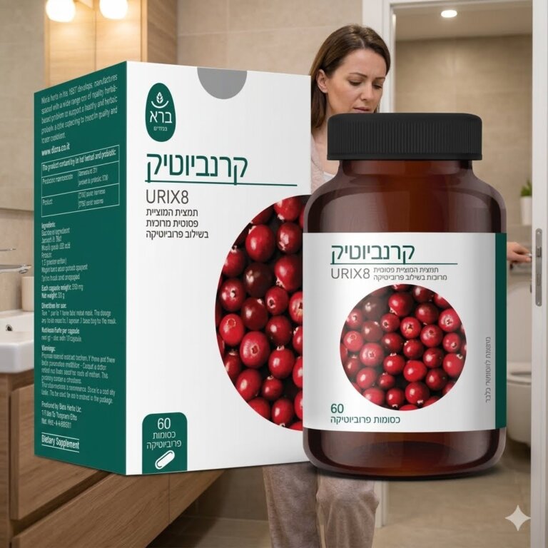 CranBiotic קרנביוטיק (כמוסות) URIX8 - שילוב חכם של חמוציות ופרוביוטיקה — לתמיכה יומיומית בבריאות האינטימית ברא צמחים