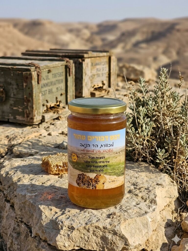 צנצנת דבש מדברי נא 400 גרם ממכוורת מיכה ארז