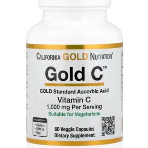ויטמין C‏ בדרגת USP‏ - 1,000 מ"ג - כמוסות צמחיות | California Gold Nutrition‏