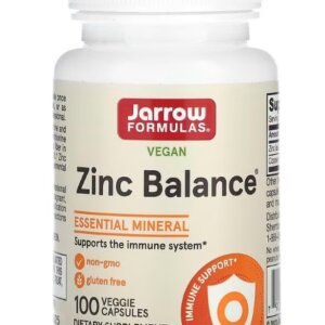 Jarrrow FORMULAS Zinc Balance איזון אבץ מכיל 100 כמוסות טבעוניות