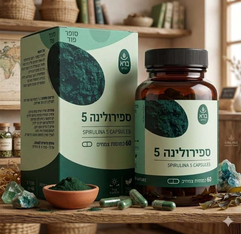 ספירולינה 5 - 60 קפסולות Spirulina 5 ברא צמחים