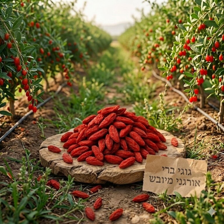 גוג'י ברי אורגני מיובש פירות העל האדומים לבריאות העיניים והחיסון ניצת הדובדבן