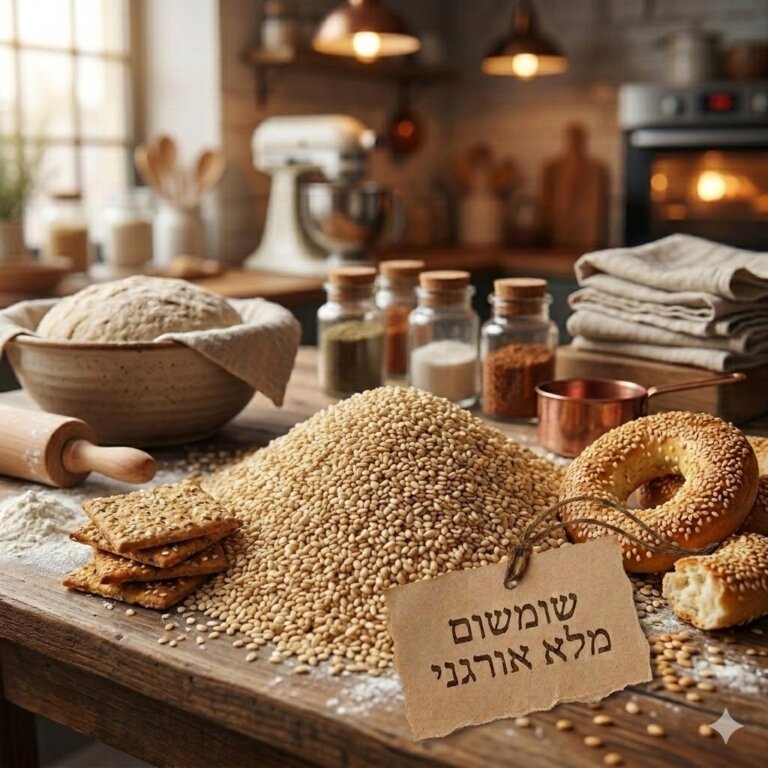 שומשום מלא אורגני בתפזורת – עתיר סידן, ברזל ומגנזיום ניצת הדובדבן