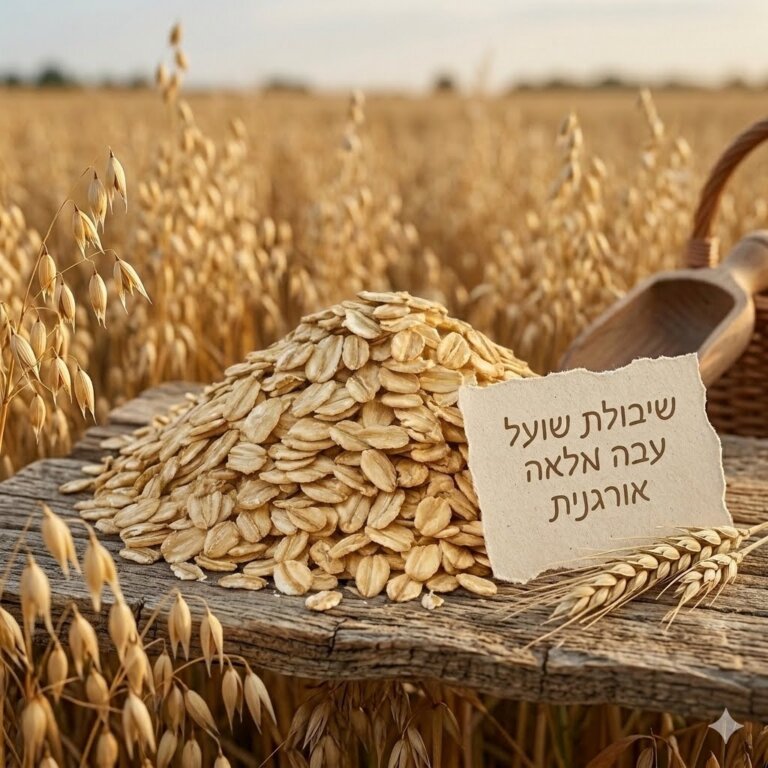 שיבולת שועל עבה מלאה אורגנית פתיתים קראנצ'יים לאנרגיה מתמשכת ניצת הדובדבן