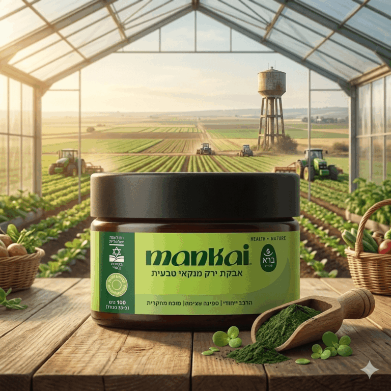 אבקת ירק מנקאי טבעי Wolffia globosa Mankai הירק הזעיר העשיר בעולם – 100 גרם ברא צמחים