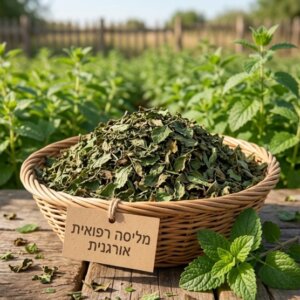 מליסה רפואית אורגנית - עלי דבורת הדבש Melissa officinalis על עלים