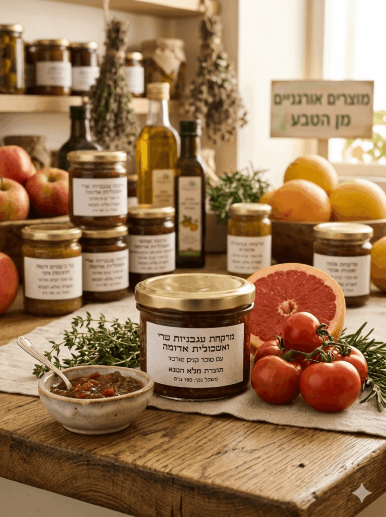 מרקחת עגבניות שרי ואשכולית אדומה משק טנא עין יהב – חממה מדברית אורגנית