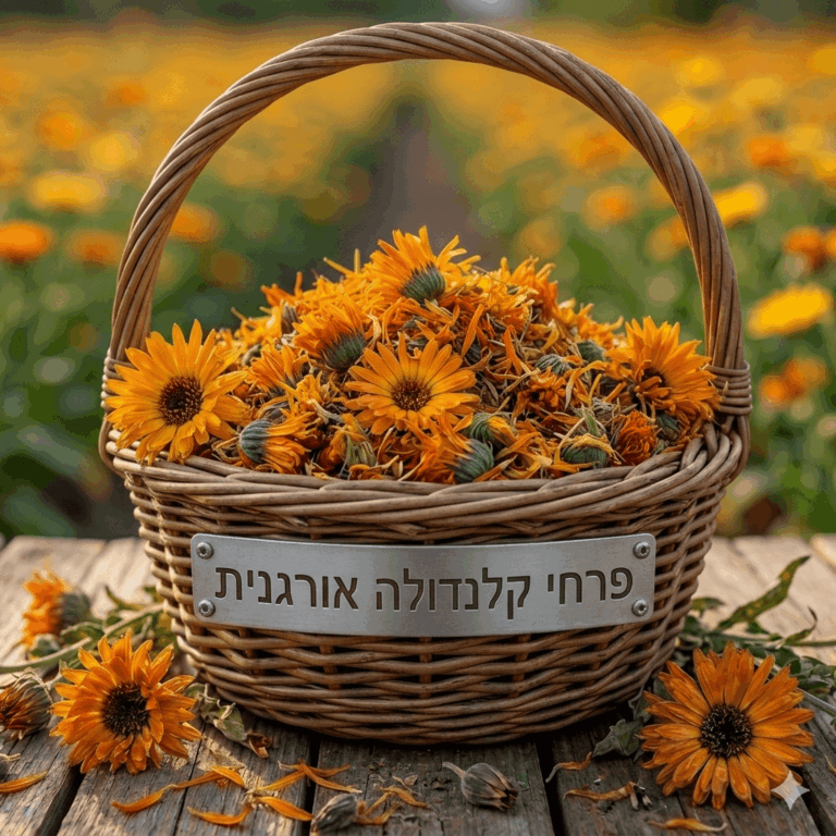 צפורני חתול תרבותית (קלנדולה) - ציפורן הזהב פרחים שלמים אורגני על עלים