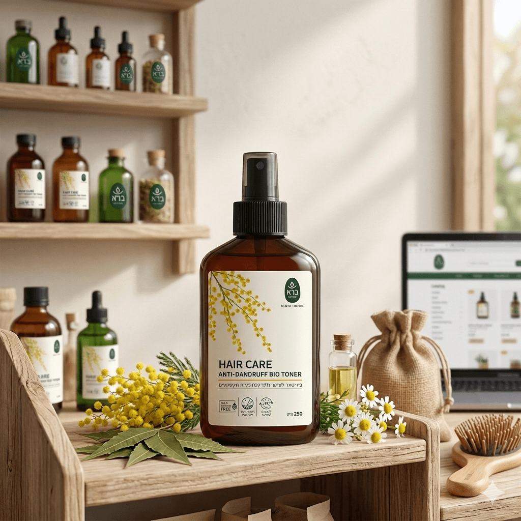 ביו-טונר לקרקפת ושיער נקיים מקשקשים Anti-Dandruff Bio Toner ברא צמחים 250 מל