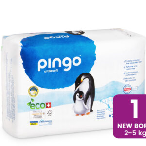 חיתול PINGO 🌿 אקולוגי טבעוני | מידה 1 (2-5 ק"ג) | 27 יח' | ייצור שווייצרי
