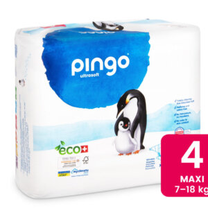 חיתול PINGO 🌿 אקולוגי טבעוני | מידה 4 (14–8 ק"ג) | 40 יח' | ייצור שווייצרי