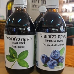 משקה כלורופיל טבעי בטעם מנטה כליל בקבוק זכוכית 500 מל