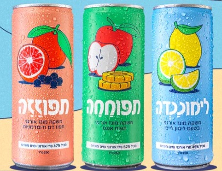 משקה מוגז אורגני גרופר 48% פרי טבעי 3 טעמים לבחירה תפוחחה לימוננדה תפוזזה