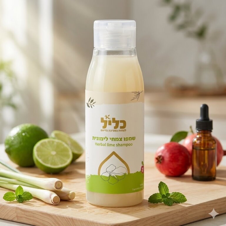 שמפו צמחי בריח לימונית לכל סוגי השיער 500 מל 1 ליטר עם משאבה כליל – ייצור ישראלי