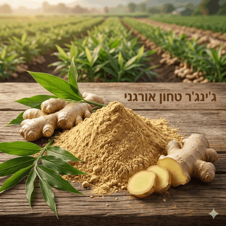 ג'ינג'ר (זנגביל) טחון אורגני במשקל Organic Ground Ginger תבלין-על אנטי-דלקתי