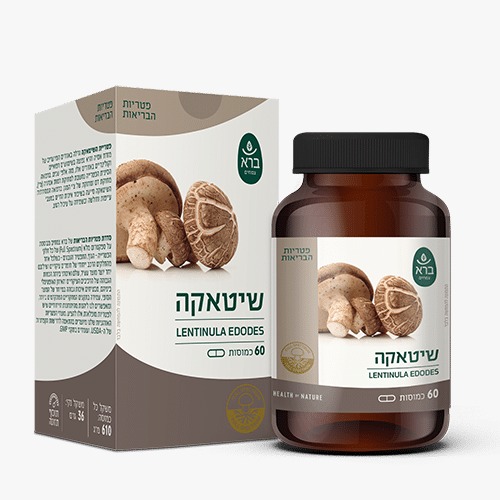 כמוסות שיטאקה Shiitake – פטריית הטעם, הלב והחיסון | Lentinula edodes | Full Spectrum + DE | ברא צמחים