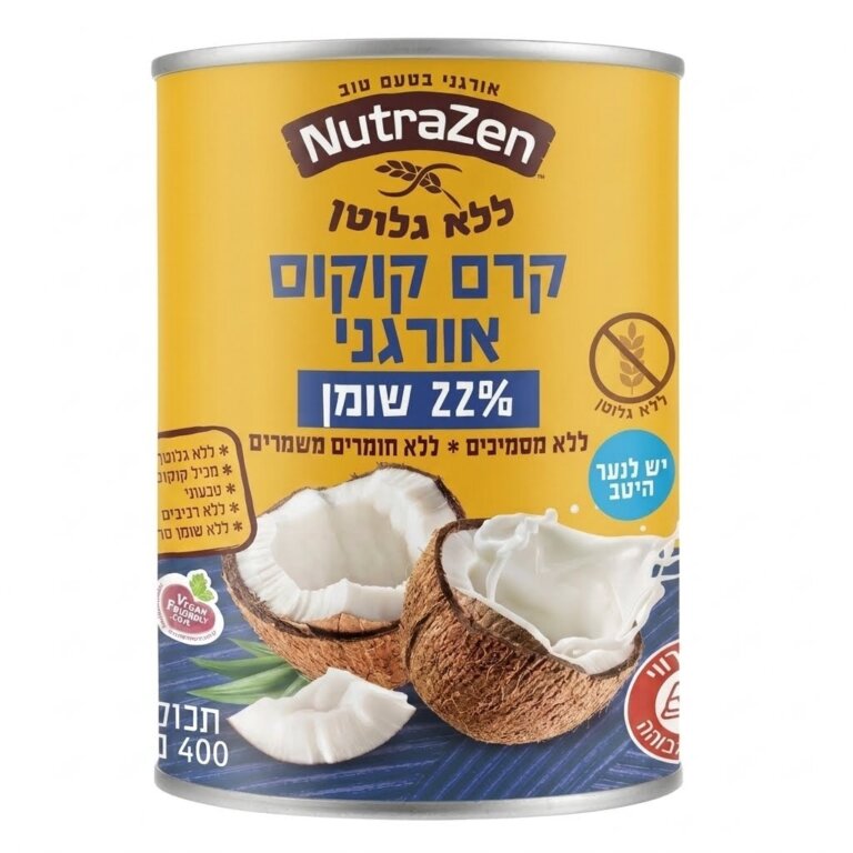 פחית קרם קוקוס אורגני 22% נוטרה זן 400 מ״ל