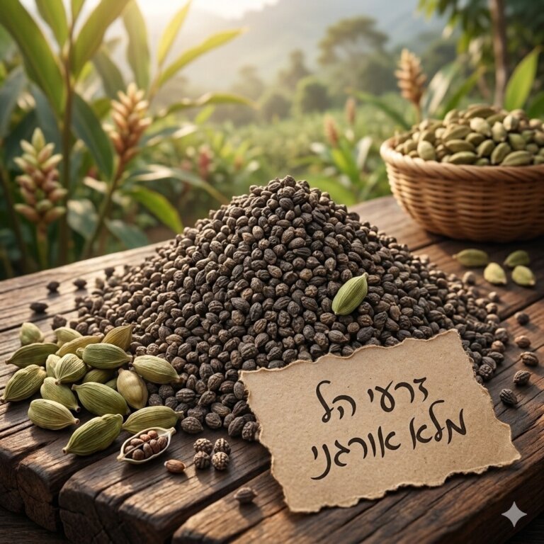 הל ירוק אורגני — זרעים מקולפים במשקל, 50 גרם Organic Whole Decorticated Cardamom Seed Frontier Co-op