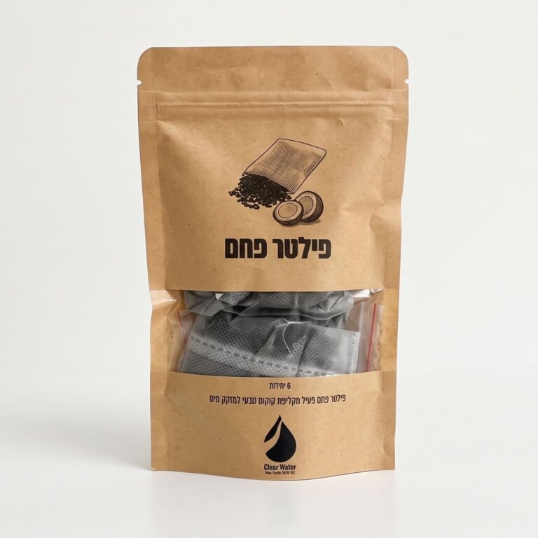 סט 6 מסנני פחם פעיל מקליפת קוקוס למזקקי מים | מספיק לשנה | Clear Water