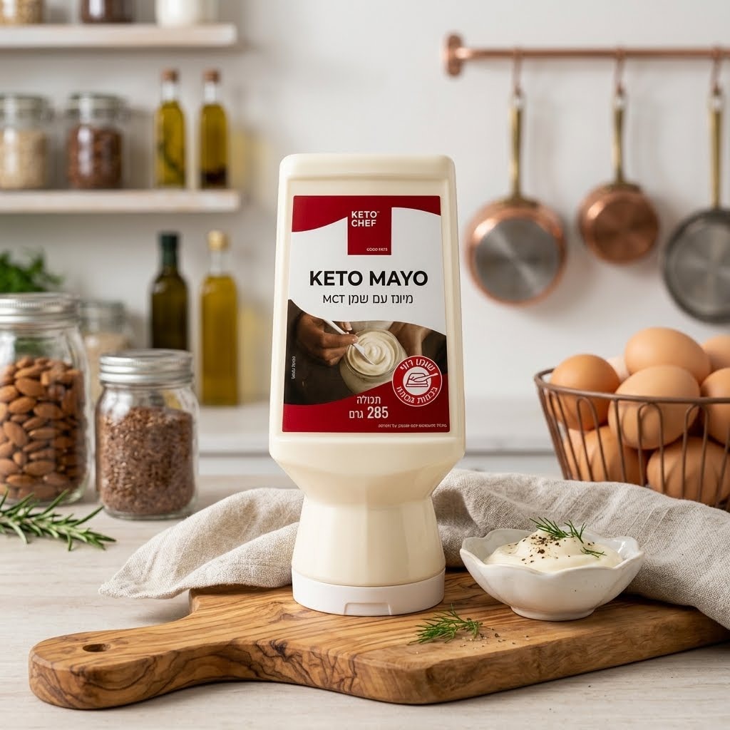Keto Mayo🥚מיונז קיטו עם שמן MCT ללא פחמימות · ללא סוכר KETO CHEF