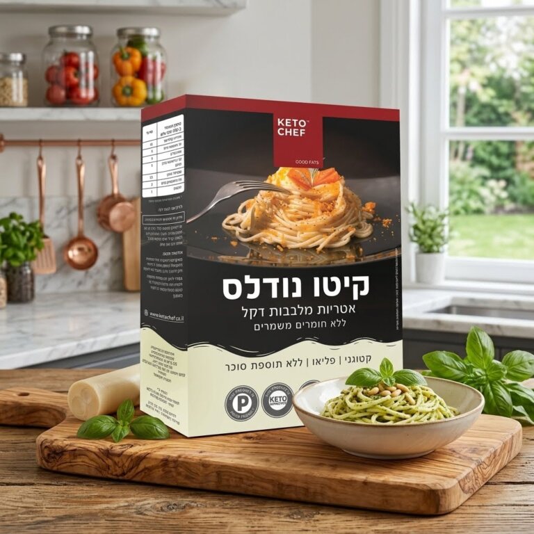 Keto Noodles🍜קיטו נודלס 100% לבבות דקל · 5 ג׳ פחמימות ל-100 ג׳ · 255 גרם KETO CHEF