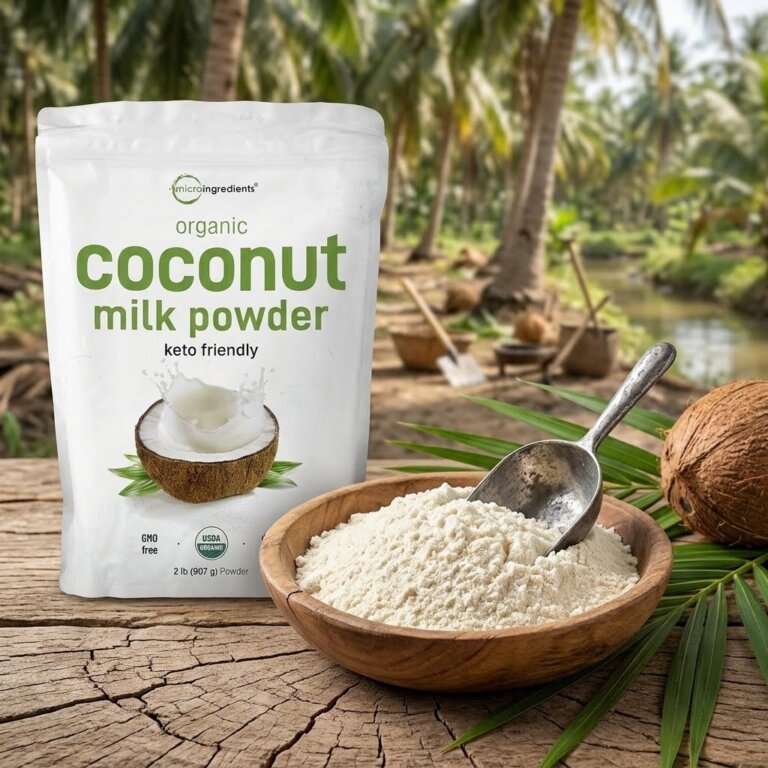 אבקת חלב קוקוס אורגנית 🥥 Organic Coconut Milk Powder USDA Organic ללא חלב, סויה וגלוטן מתאים לתזונה קטוגנית 907 גרם Micro Ingredients
