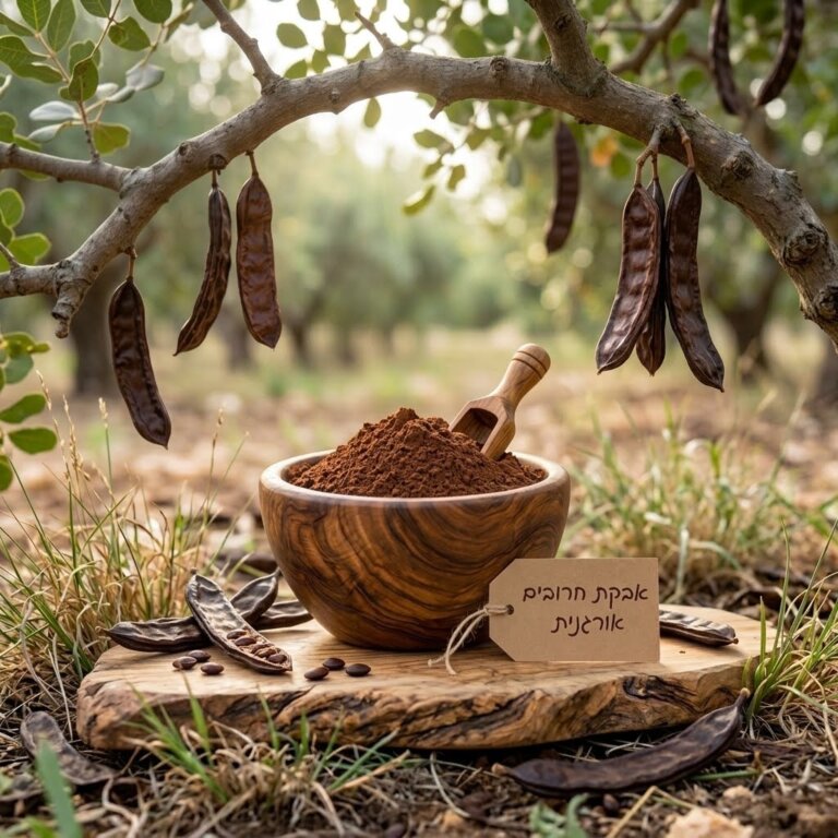 אבקת חרובים אורגנית 🍫 Organic Carob Powder בצלייה קלה, ללא קפאין אורגני USDA במשקל, 100 גרם Frontier Co-op