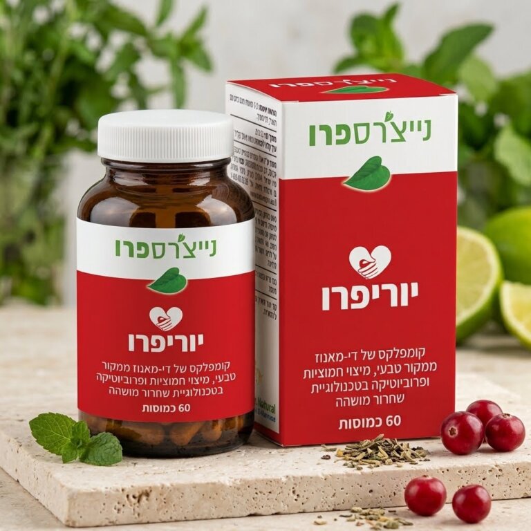 יוריפרו URIPRO 💧 די-מאנוז, חמוציות 36 מ״ג PAC ופרוביוטיקה 15 מיליארד שחרור מושהה 60 כמוסות נייצ'רספרו