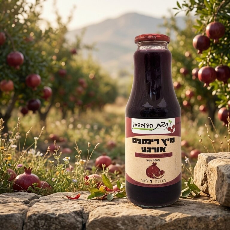 מיץ רימונים אורגני 🍷 100% טבעי, NFC — לא מרכז ללא תוספת סוכר 1 ליטר ניצת הדובדבן